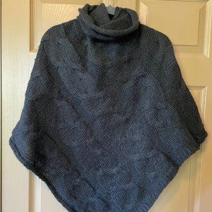 Black Cowl Neck Knit Poncho